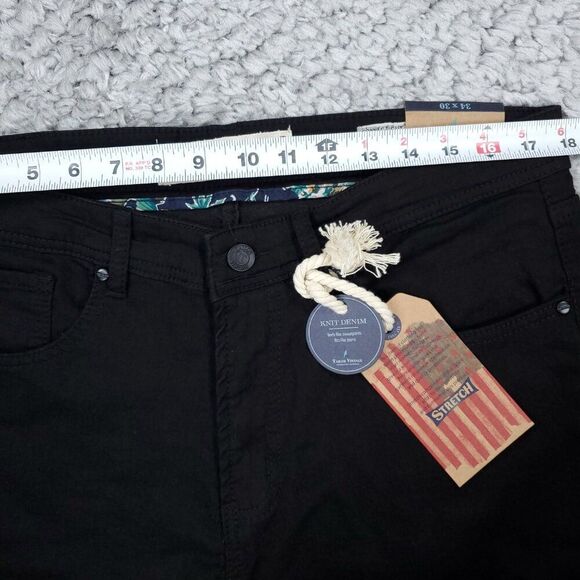 Tailor Vintage Canaan Slim Fit Stretch Jeans Men's Size 34 x 30 Black Knit Denim - Picture 6 of 9